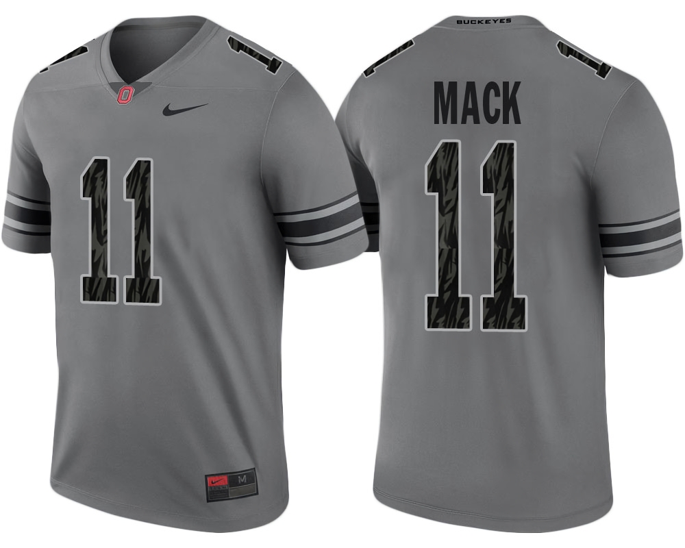 Ohio State Buckeyes Men's NCAA Austin Mack #11 Gray Alternate Legend College Football Jersey TTS8049IP